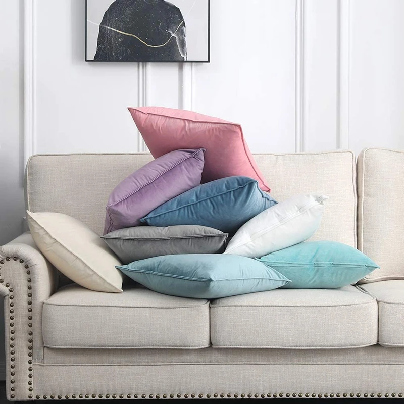 2 Stück weiche, mauvefarbene Luxus-Samt-Kissenbezüge zum Valentinstag, 50 x 50/45 x 45/30 x 50 cm, romantische Kissenhüllen für Wohnzimmer, Couch, Bett – Detail 5