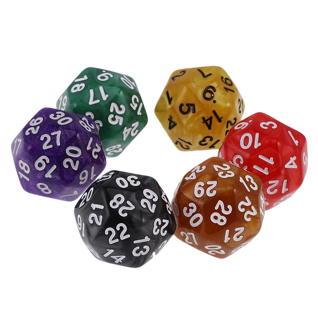 1 Piece Dice Colorful Digital Dice Puzzle Game  30 Sided Dice