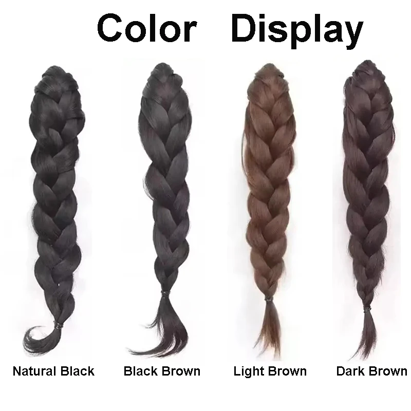 18Inch Synthetic Ponytail Hair Extensions Braided With Claw Clip Ponytail for Women