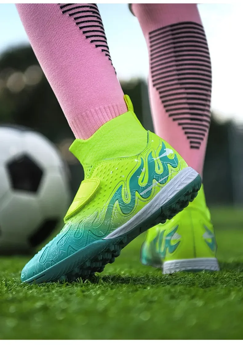 Men Athletic Football Boots Stable Heel Support Shock Absorbing Sole Durable Breathable Outdoor Lawn Sports Sneakers