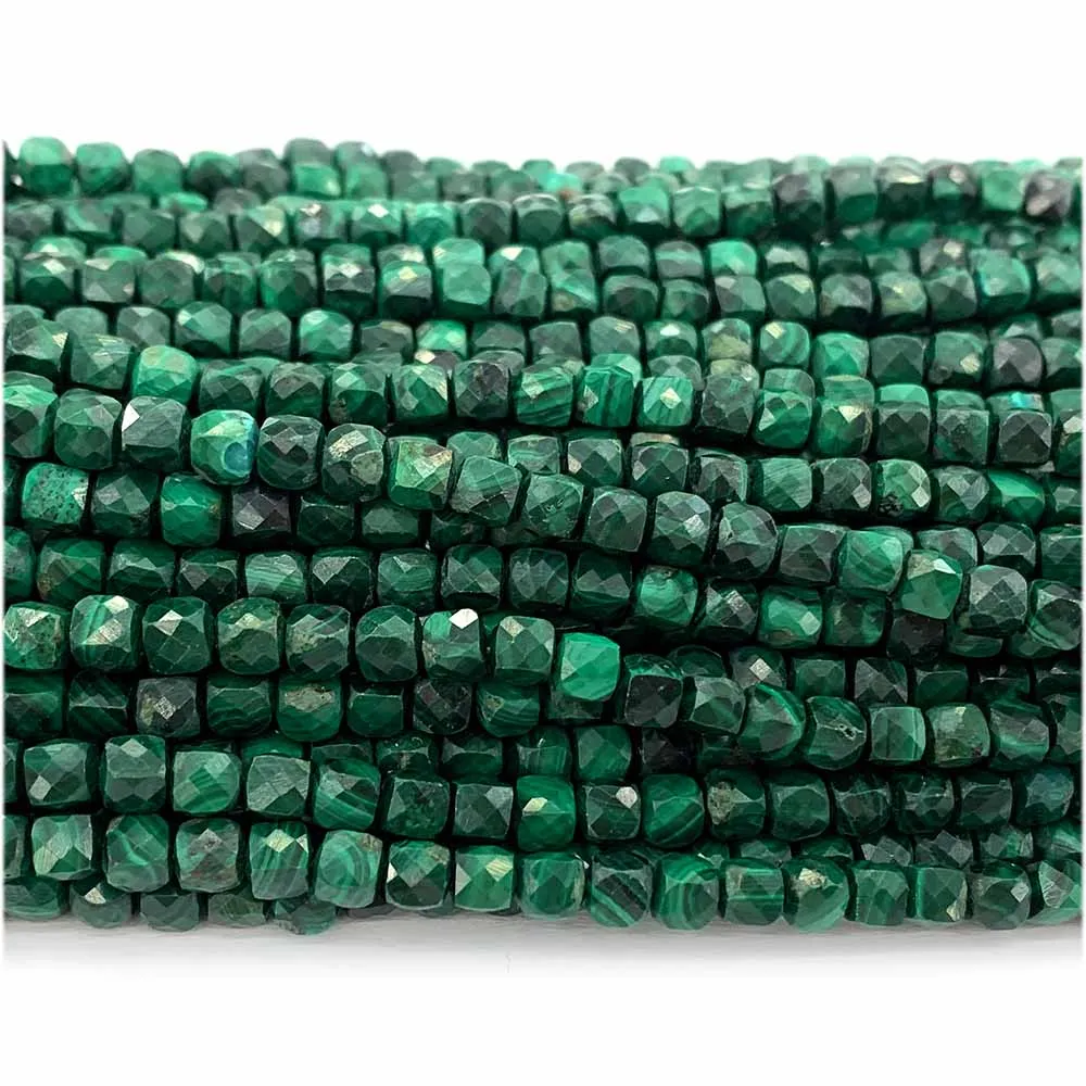 

Veemake Malachite Faceted Irregular Cube Small Beads For Jewelry Making Natural Gemstones Crystal DIY Necklace Bracelets