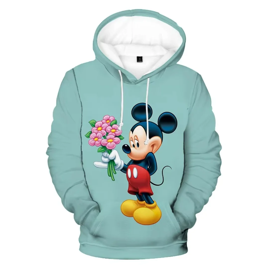 Sudadera con capucha oficial de dibujos animados de Mickey Mouse de Disney, sudadera con capucha de algodón puro para primavera y otoño, sudadera con capucha Y2K para hombre y mujer
