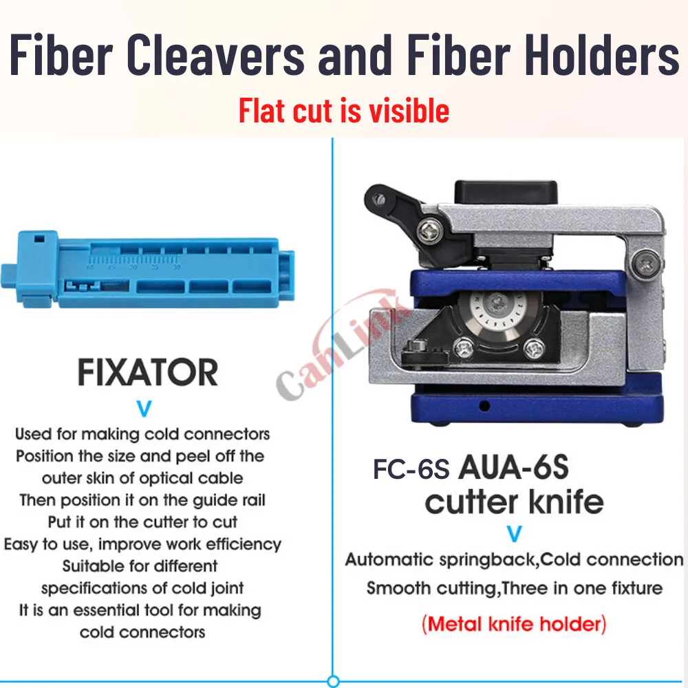 FTTH Fibra Óptica Tool Kit com-70 ~ + 10dBm, G1010 Medidor de Potência Óptica, 10MW Visual Fault Locator, Cutelo, FC-6S, SKL-6C