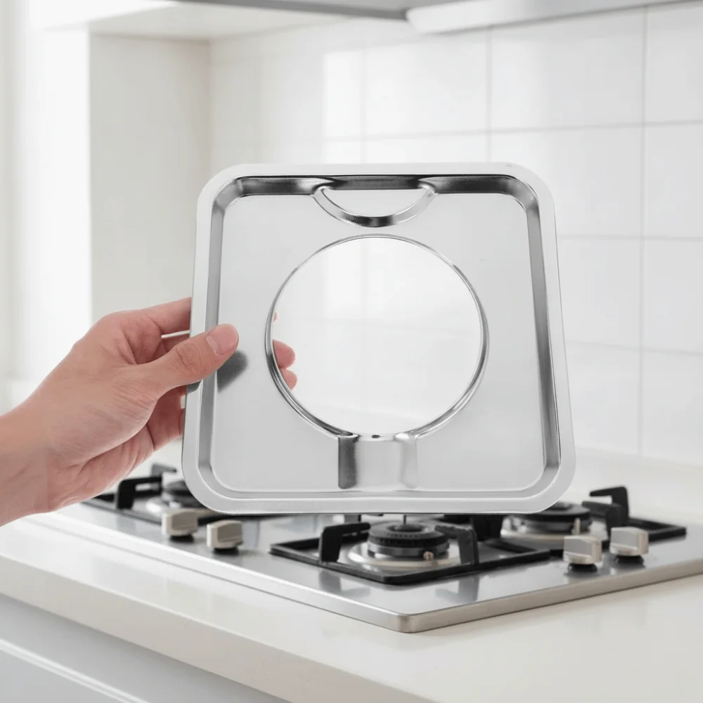 Stainless Steel Square Gas Stove Drip Oil Pan Heat-resistant Scratch Resistant Stove Top Cover Rust-proof Stain-resistant