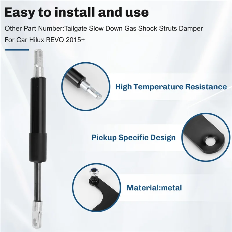 

AU34-For Toyota Hilux GUN125 Revo 2015 2016 2017 Pickup Accessories Stainless Rear Tailgate Slow Down Gas Shock Assist Struts Da