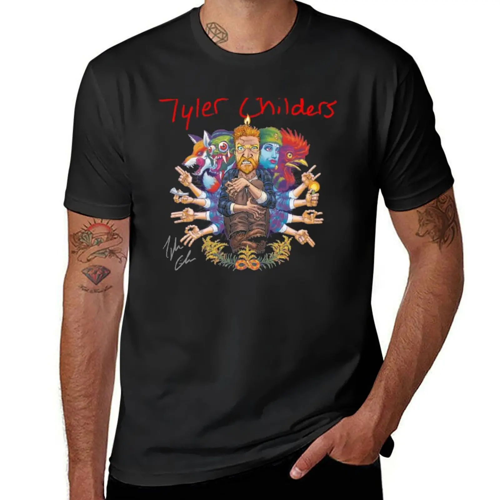 Exclusive tylerchilders with signature T-Shirt plain oversizeds mens clothing