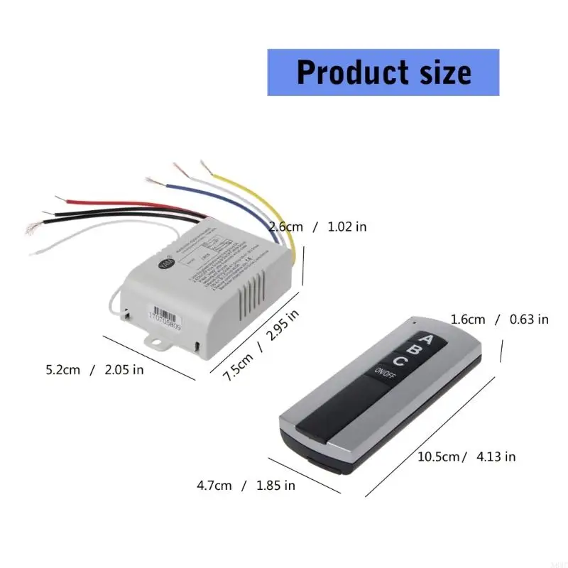 N84C 220V مفتاح الضوء اللاسلكي 3-Way ومجموعة مستقبلات الإضاءة عن بعد لمصابيح LED ، مصابيح السقف ، المصابيح