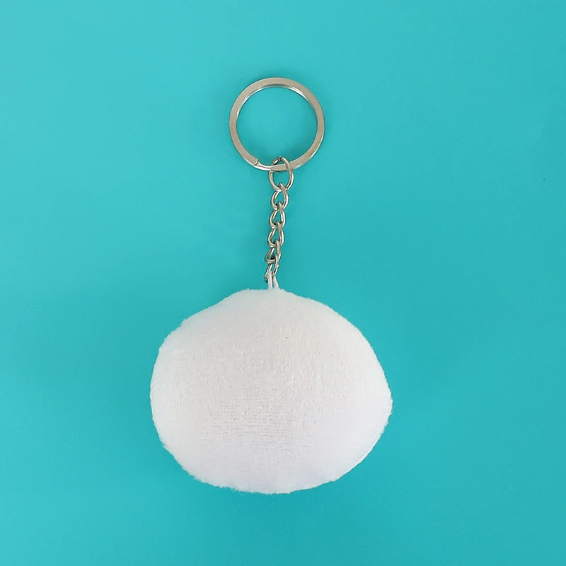 5pcs Sublimation Blank Key Ring DIY Heat Transfer Keychains Short Plush Key Chains Heat Transfer Printing Creative Gift