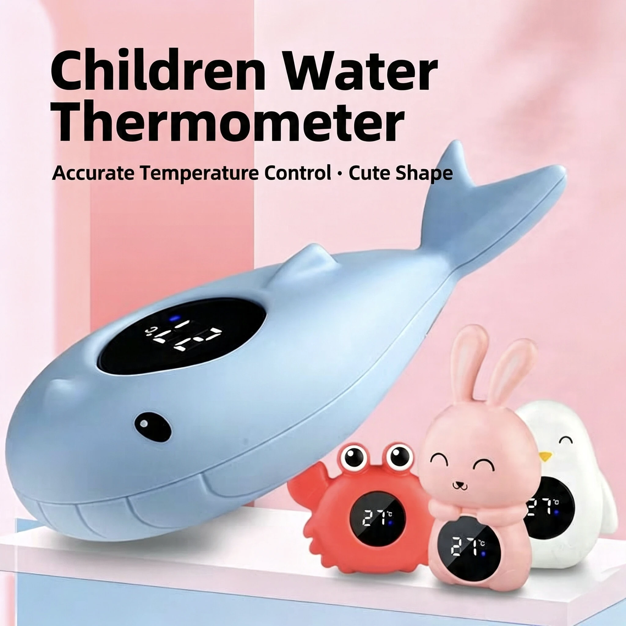 Baby Bath Water Thermometer Fit Newborn Infant, Digital Waterproof Shower Temperature Gauge Cute Cartoon Floating Thermometer Fo
