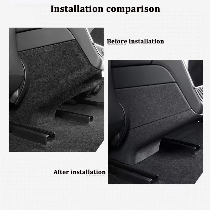 For Tesla Model Y Juniper 2026 Rear Seat Armrest Box Kick Pads On Both Sides Rear Air Vent Anti Kick Board TPE Anti Dirty Mat