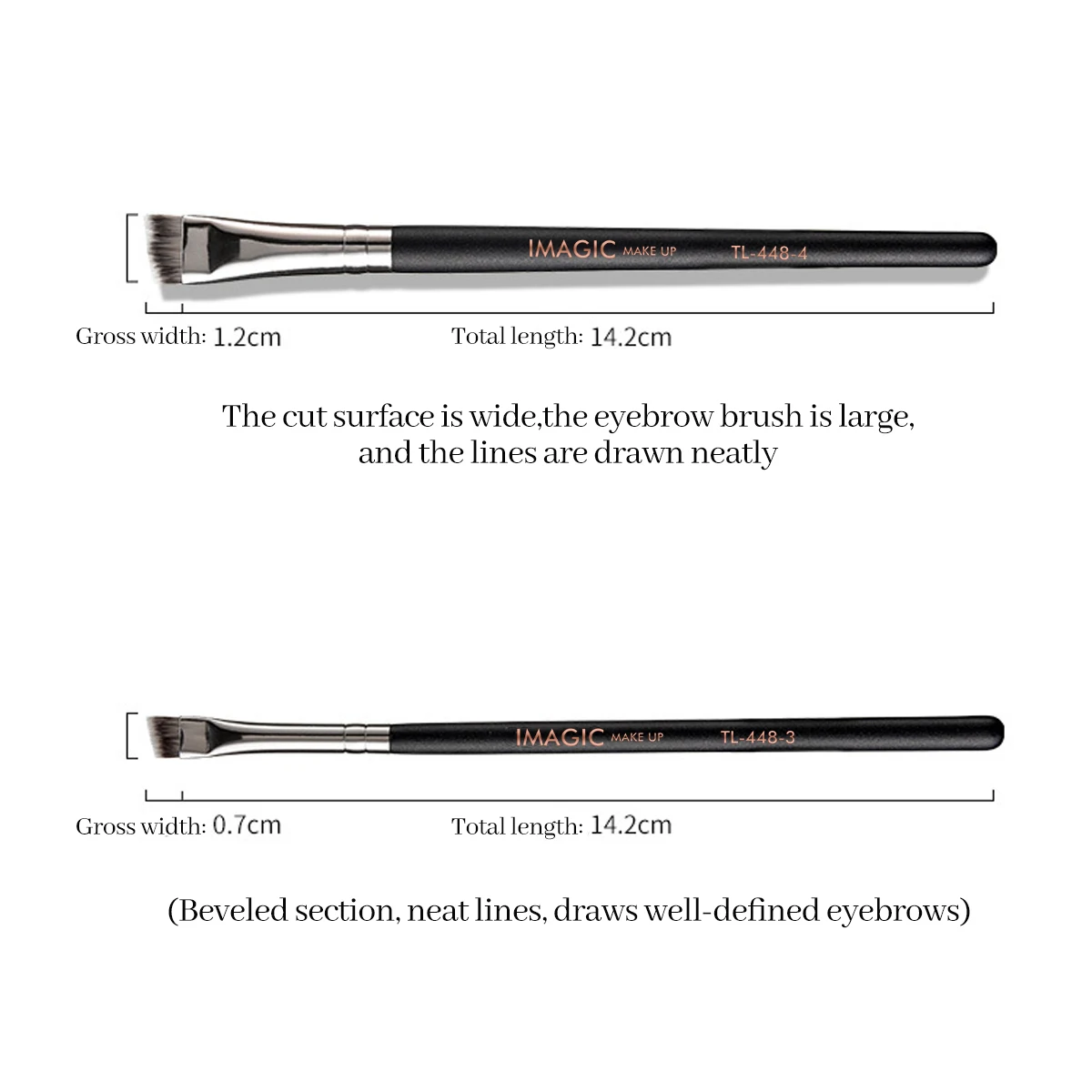 IMAGIC Eyeliner Brush Thin Fine Liner Inclined Flat Angled Eyebrow Lipline Application Brush Professional Single Makeup Tools