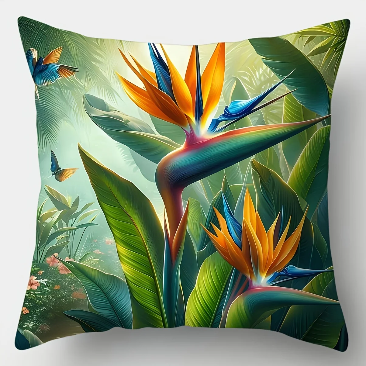 Tropical Pillowcase Tropical Polyester Pillowcase Printing Zipper ClosureHand Wash Only