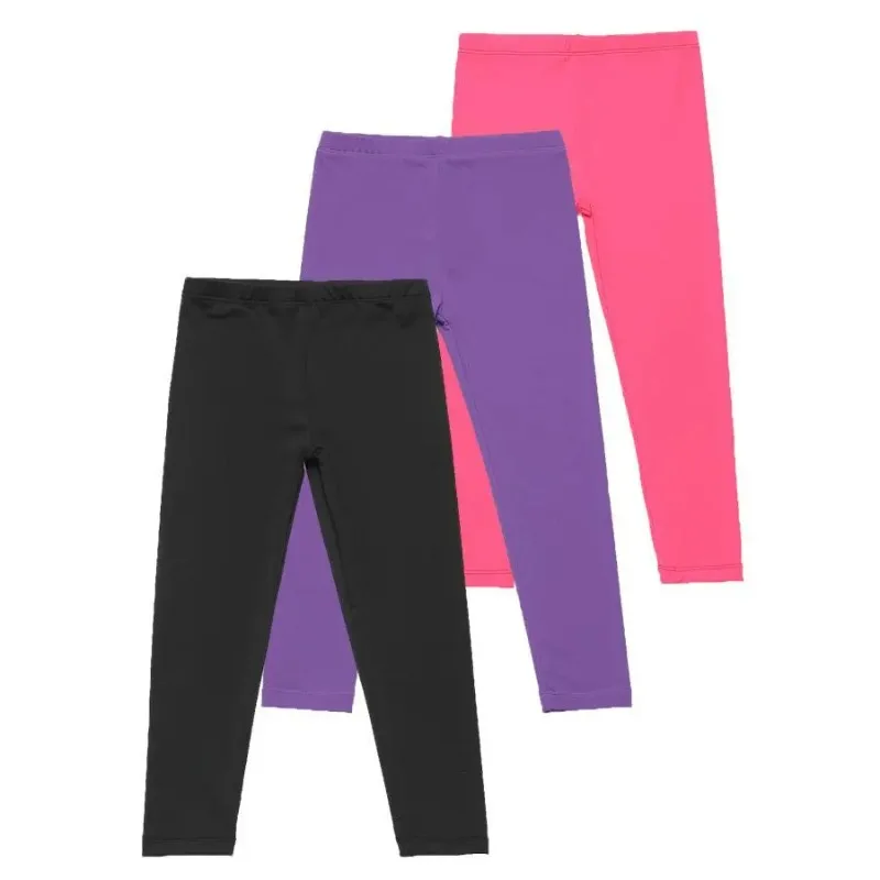 Spring Autumn Girl Pants Black Cotton Spandex Bobbi Running Yoga Pants High Waist Sports Leggings Gym Children Kids Skinny Tight