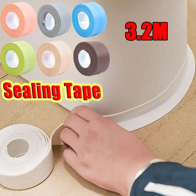 Bathroom Shower Sealing Tape PVC Bath Toilet Caulk Tape Self Adhesive Waterproof Mildew Proof Tapes For Kitchen Sink Wall Corner