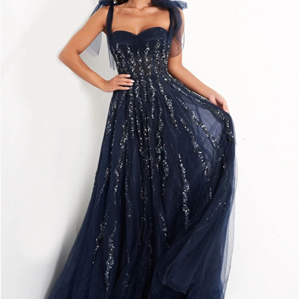 

Трапеция/Тюль принцессы Милая без рукавов длиной до пола, аппликации и принт, платья для выпускного вечера, элегантное женское вечернее платье