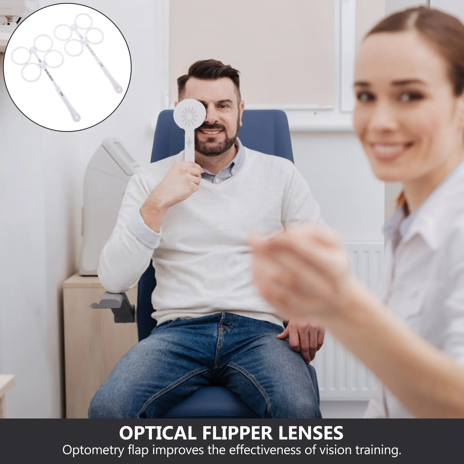

2Pcs Optical Flipper Lens for Optometry Instrument Flip Lens Training Equipment Adjustable Optical Flipper Set for Vision
