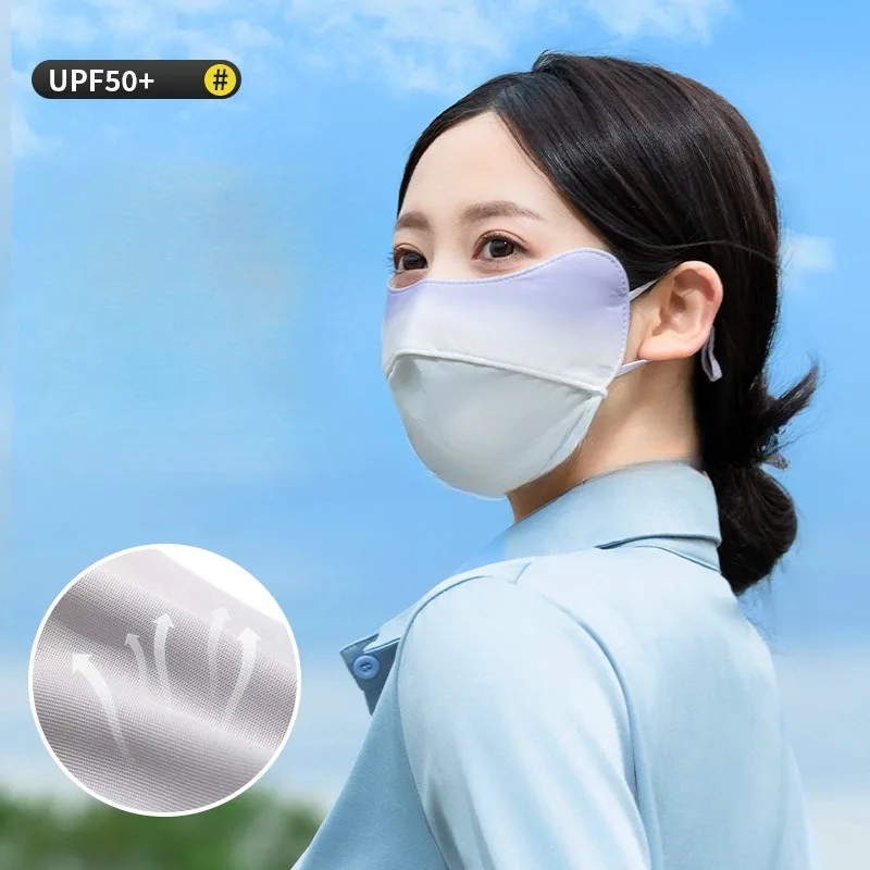 

Mesh Ice Silk Face Scarf Elastic Solid Color UV Protection Anti-uv Cover New Trend Mask Face Scarves Sunscreen Veil