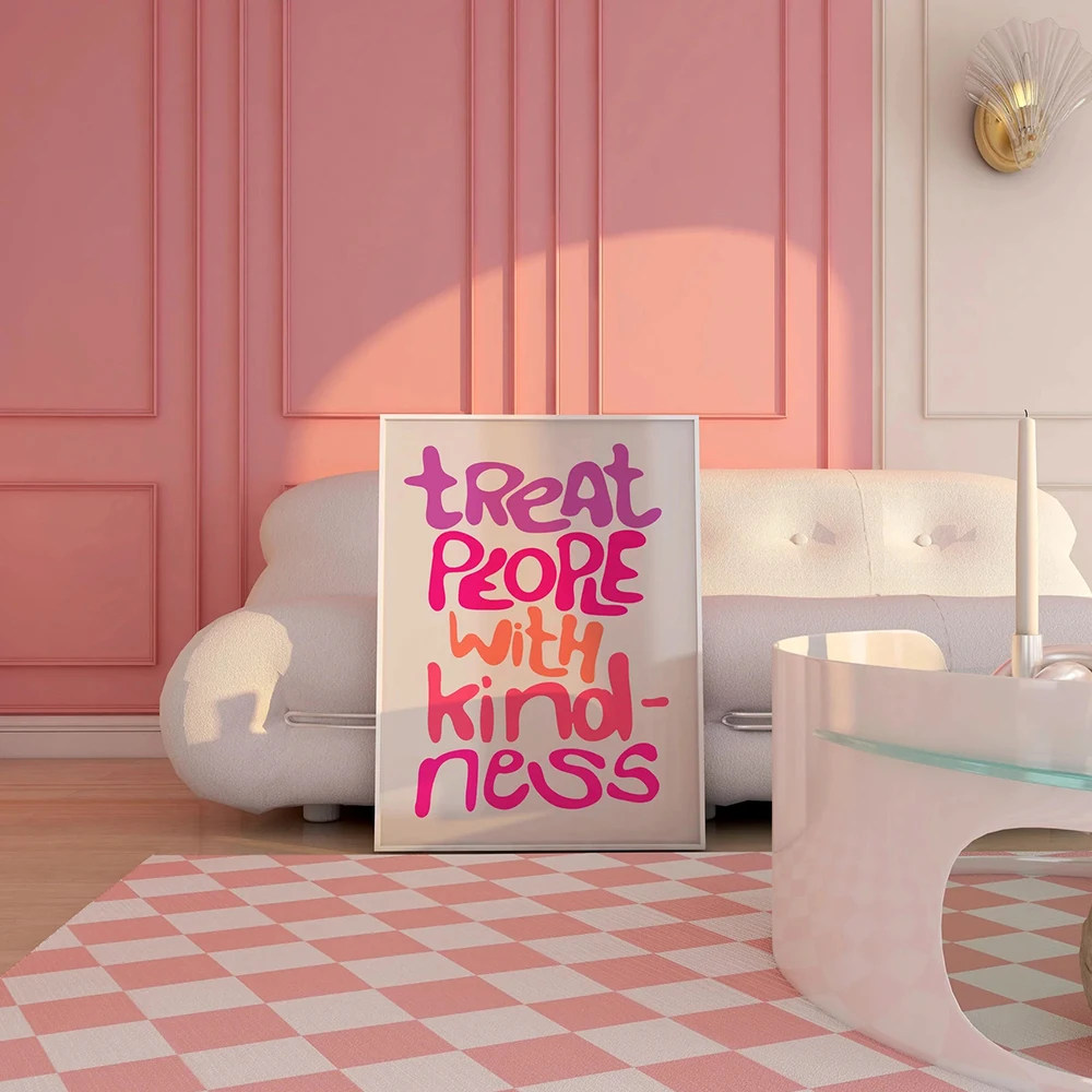 Treat People With Kindness Quote Print Posters Inspirational Quotes For Living Room Bedroom Home Decor