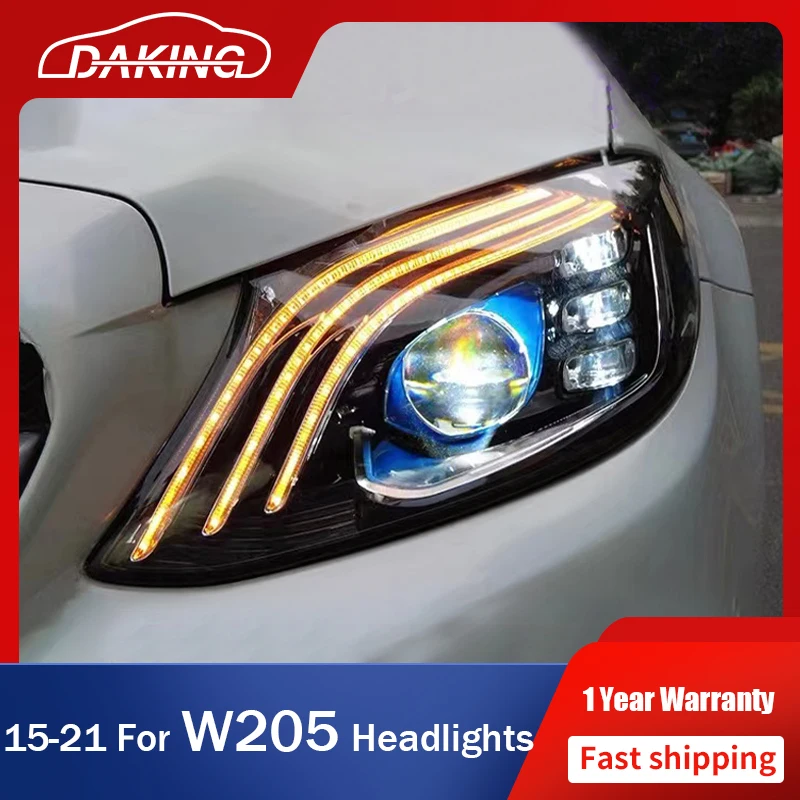 

For Mercedes-Benz C Class W205 2015-2021 C180L C200L C260L Headlights DRL Dynamic Turn Signal LED Lens Head Lamps Auto Assembly