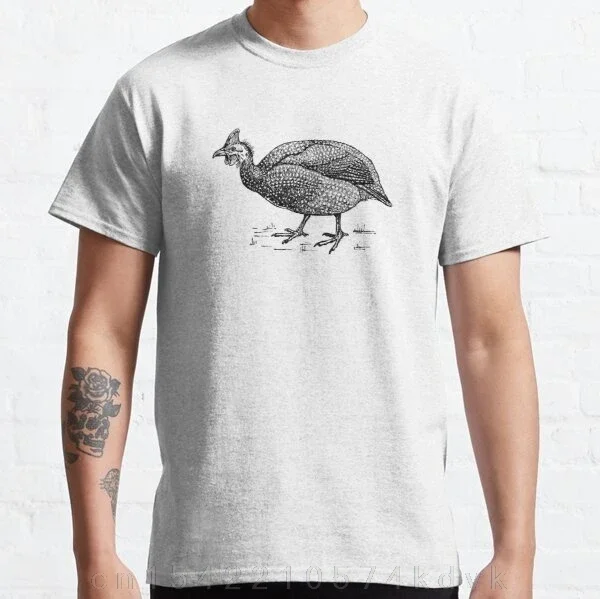 Guinea Fowl Men's Classic Graphic T-Shirt Men T-Shirt Men Cotton Tees Tops Harajuku Streetwea