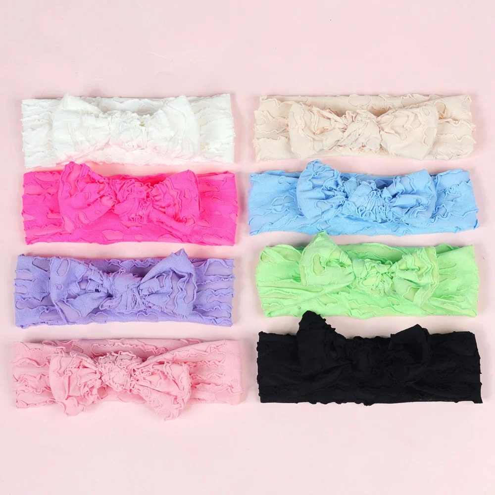 

20pcs/lot Solid Color Bows Baby Girls Headbands Rabbit Ears Knot Elastic Hairbands Newborn Toddlers Children Hair Accessories