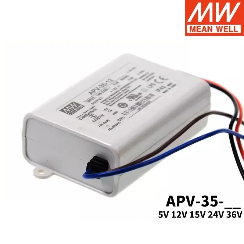 

MEAN WELL APV-35 APV-35-5 APV-35-12 APV-35-15 APV-35-24 APV-35-36 Импульсный источник питания с одним выходом, 35 Вт, серия APV-35