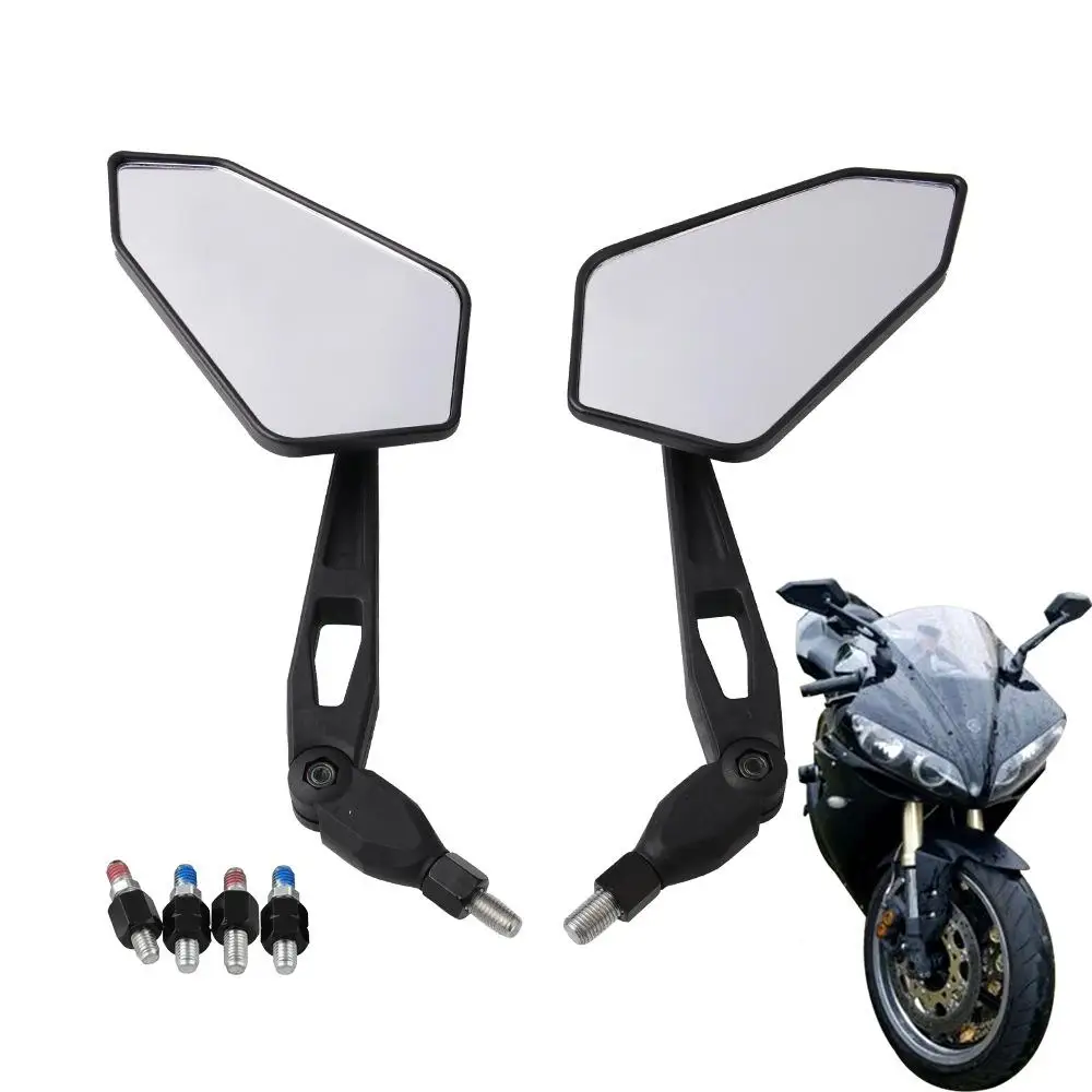 

M10 Mirrors 2PCS HD Glass Lens Motorcycle Rearview Handlebar Mountain Bike Mirrors Adjustable Rotatable Bicycle Rearview Mirrors