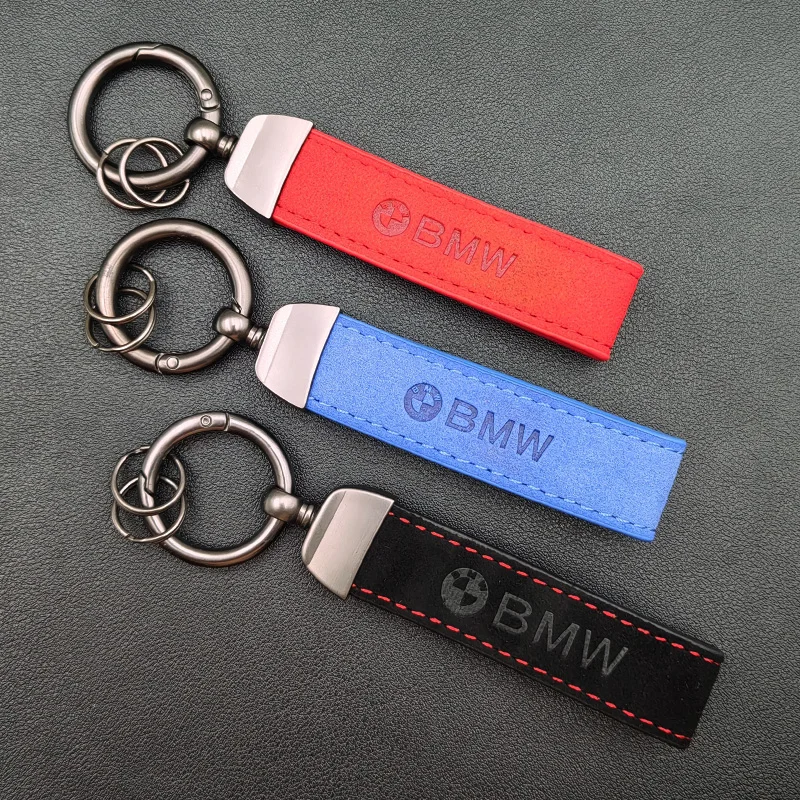 High Grade Suede Leather Keyring BMW Car Keychain For BMW E30 E39 E46 E36 E60 E90 E87 E91 E92 F10 F20 F30 F40 F15 F16 Accessorie