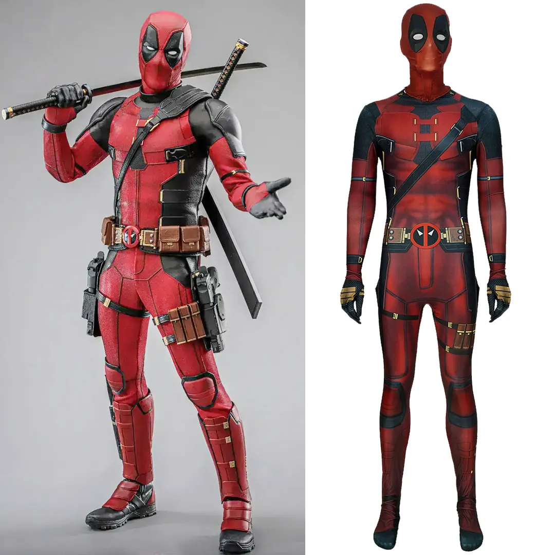 Movie Deadpool 3 Cosplay Superhero 3D Printed Spandex Costume Wade Winston Wilson Zenzai BodySuits Halloween Costume Adult Kids