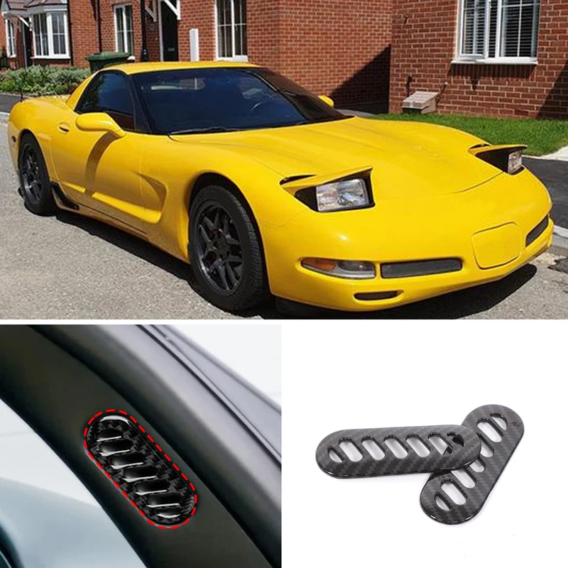 

For 1998-2004 Corvette C5 A-pillar air outlet frame Automotive A-pillar decorative sticker ABS carbon fiber pattern