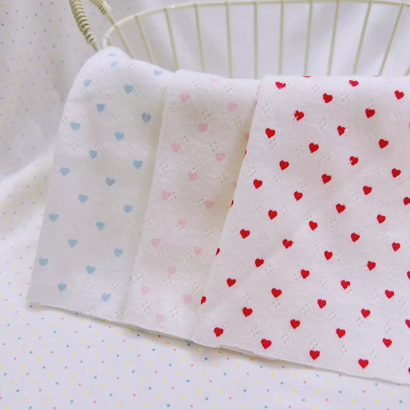 Elastic Jacquard Knitted Cotton Fabric Polka Dot Autumn T-shirts Pajamas Skirts Socks Underwear Scarves Sewing Fabrics