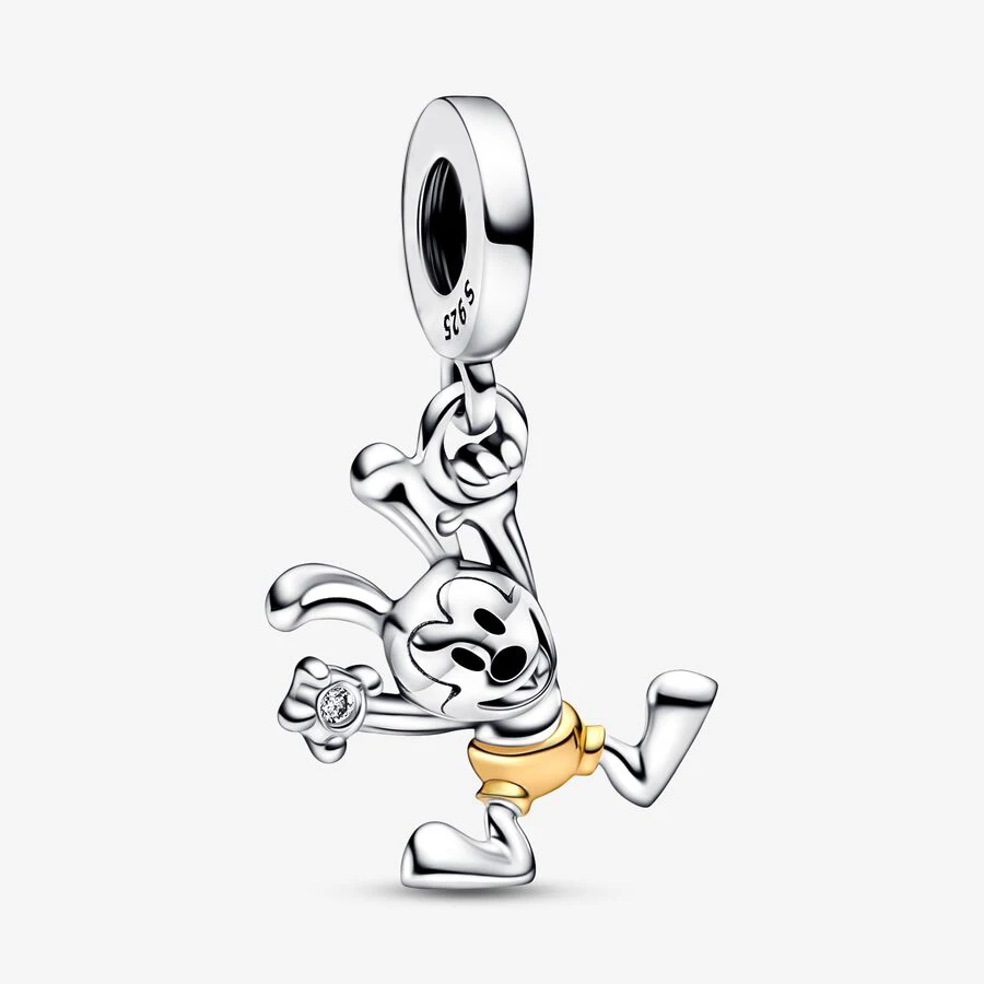 Disney Donald Duck Charm Roestvrij Staal Sleutelhanger Voor Tas Kralen Geschikt Voor Pandora Originele 925 Zilveren Bedelarmband Sieraden