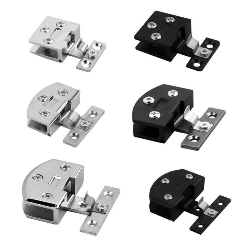 Cabinet Glass Door Hinge Non-porous Bathroom Gate Clamp Frameless Shower Door Hinges with Screws & Rubber Gasket Drop Shipping