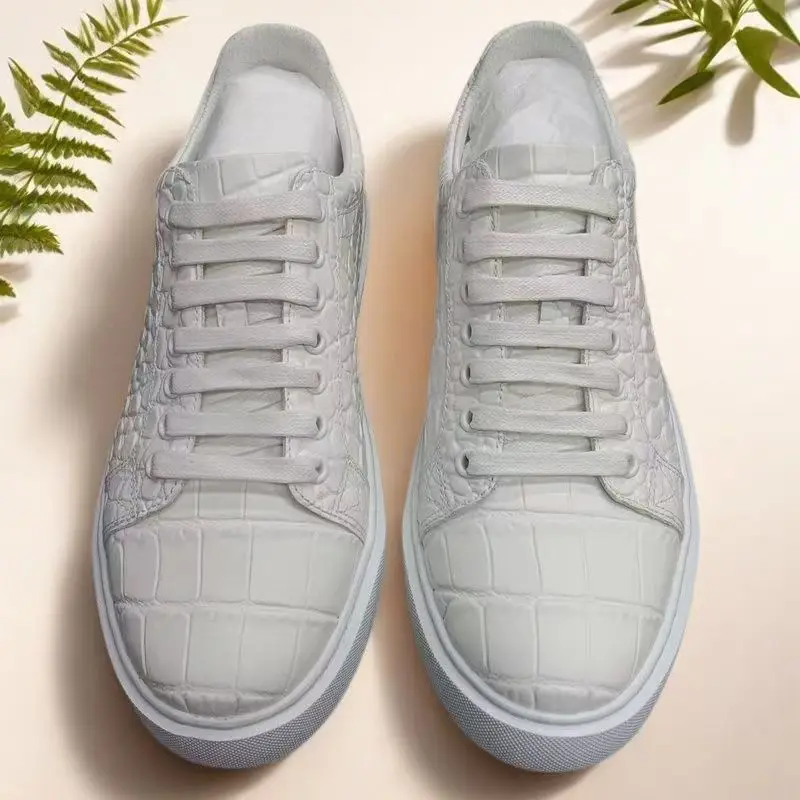 

Новое поступление 2025 года, модная повседневная обувь из крокодиловой кожи живота, мужские кроссовки из натуральной кожи PDD638