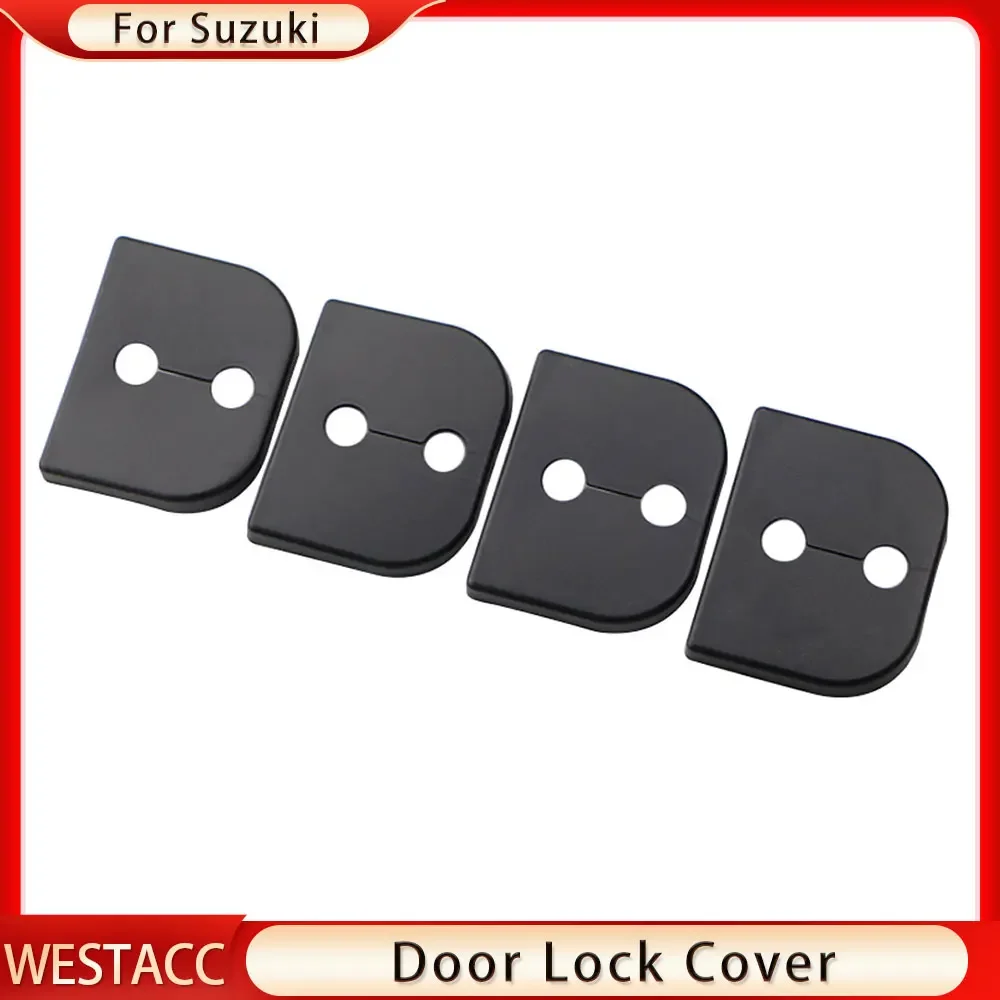 4Pcs ABS Car Anti-Rust Door Lock Cover Protection Cap Sticker for Suzuki Swift S-Cross Alto Splash SX4 Jimny Sierra Accessories