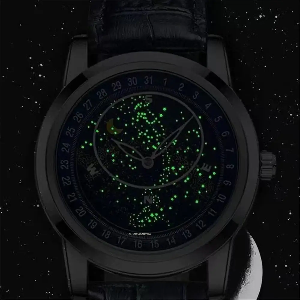 Fashion 2022 Brand Men Watches Simple Starry Luminous Wristwatch Business Sports PU Leather Strap Male Watch Clock