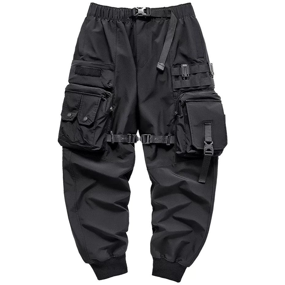 Multi Pockets Japanese Harajuku Urban Streetwear Black Cyberpunk Trousers Techwear Joggers Y2k Cargo Pants For Men