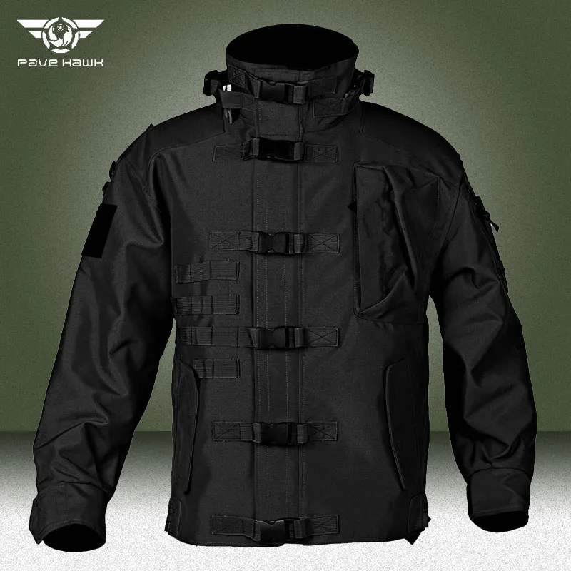 Military Windproof Cargo Jackets Men High Quality Outdoor Multi-pocket Wear-resistant Tactical Jacket Tough Guy Motorcycle Coats