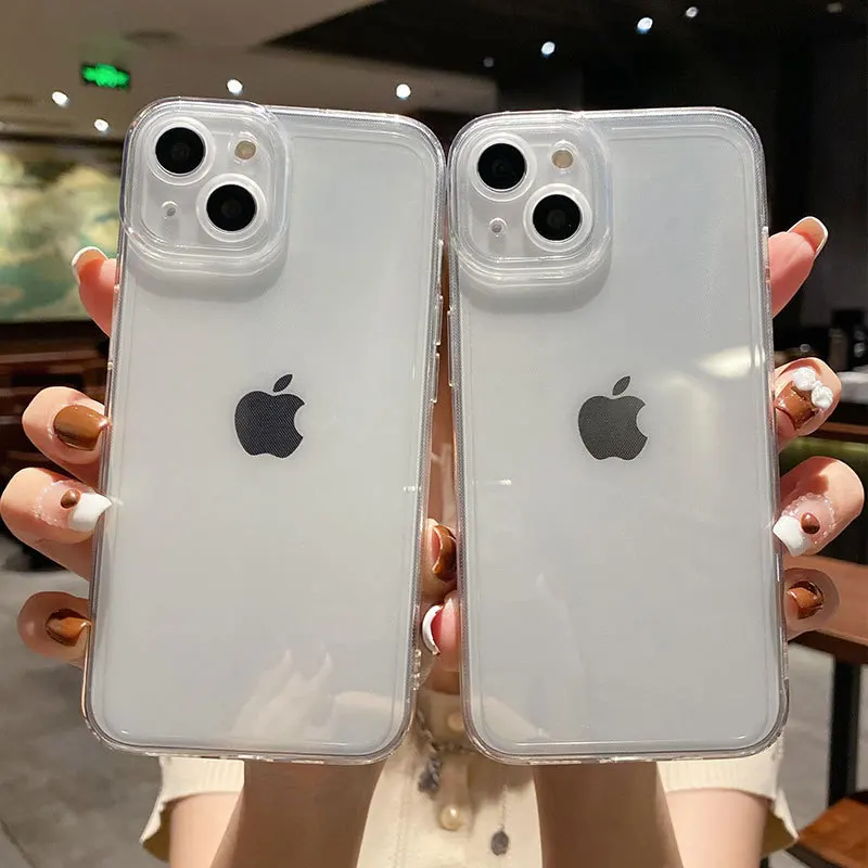 

Fashion Phone Case for IPhone 11 12 13 15 16 Pro Max Mini XS XR SE2 8 7 14Plus Transparent Soft Cover Fundas
