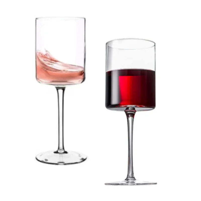 Nordic Style 400-500ml Straight Goblet Art Red Wine Cup Sparkling Wine Glass Family Bar Holiday Drinkware Gift