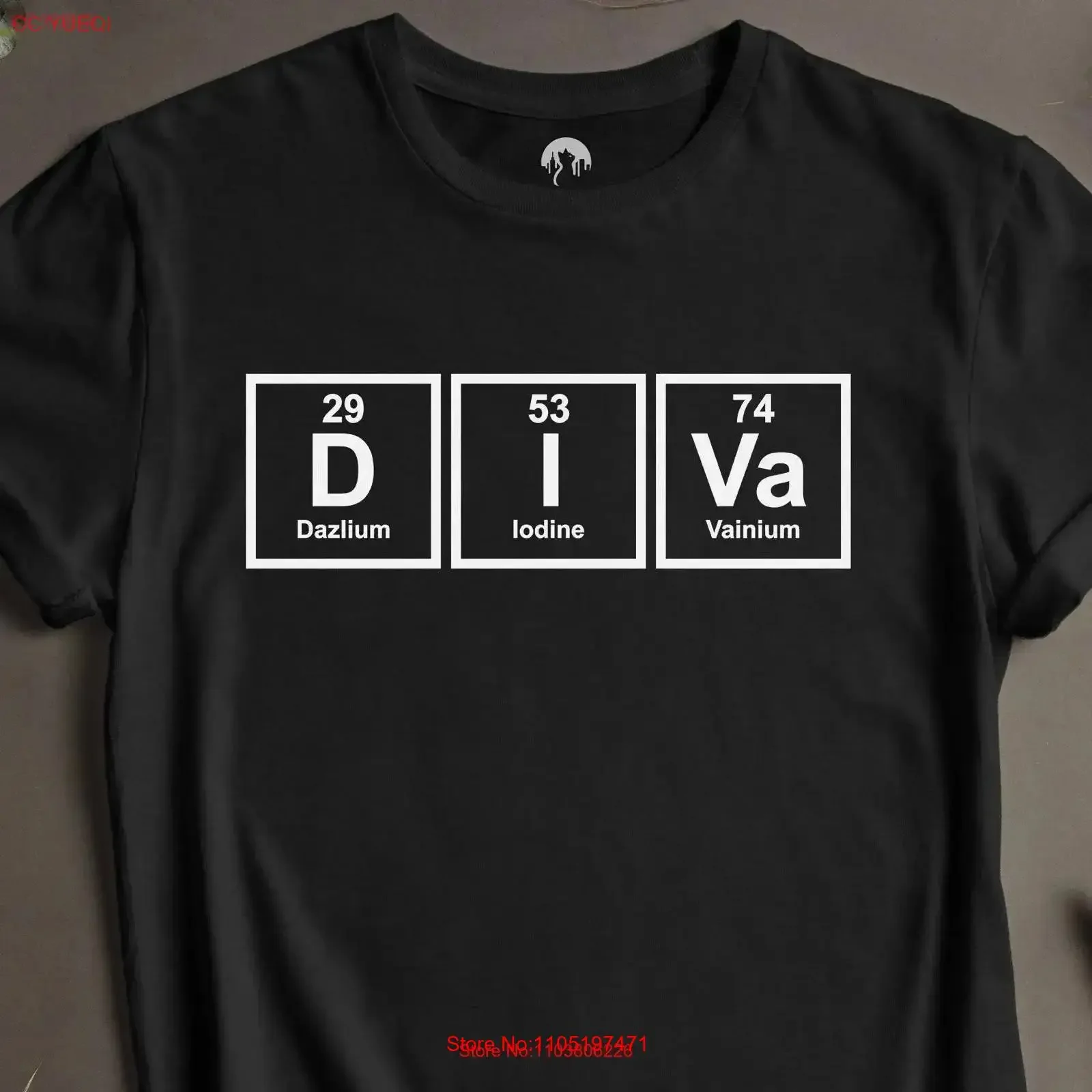 

Diva T Shirt Sassy Women Queen Bossy Bling Streetwear Womens Funny Royalty Periodic Table vintage Washed Breathable streetwear