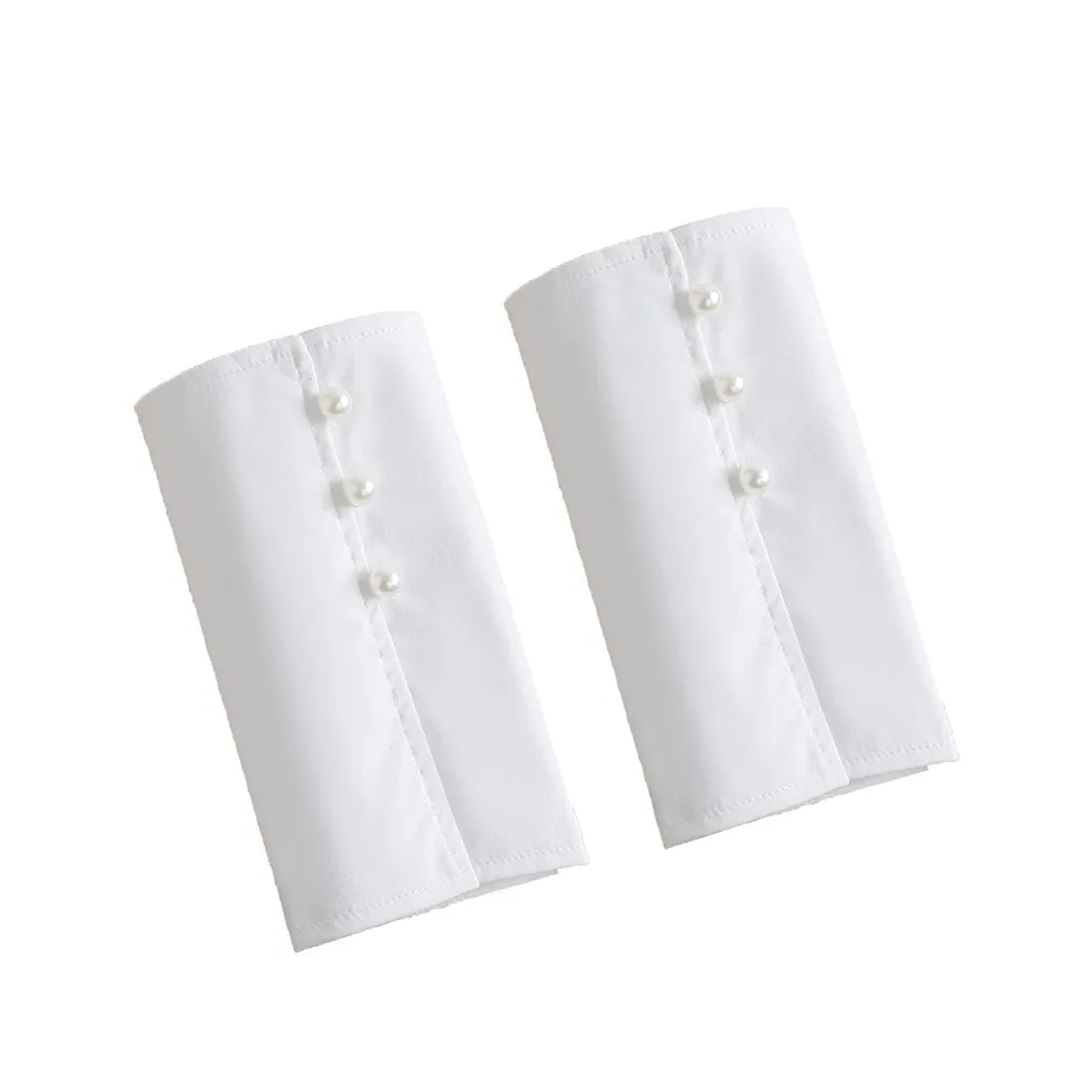 

Detachable Fake Hand Sleeves Pearls Buttons Decorative Women Cuff Extension Easy To Wear Comfortable Paired Wrist Warmer
