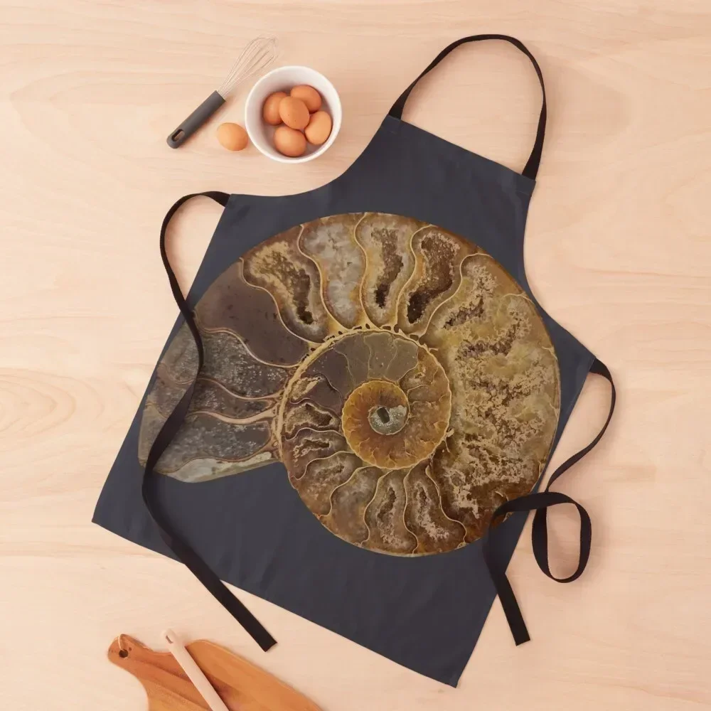 

Beautiful, Mineralized Ammonoid Cephalopod Ammonite Apron Chef Uniform Woman barber uniform chefs japanese style Apron