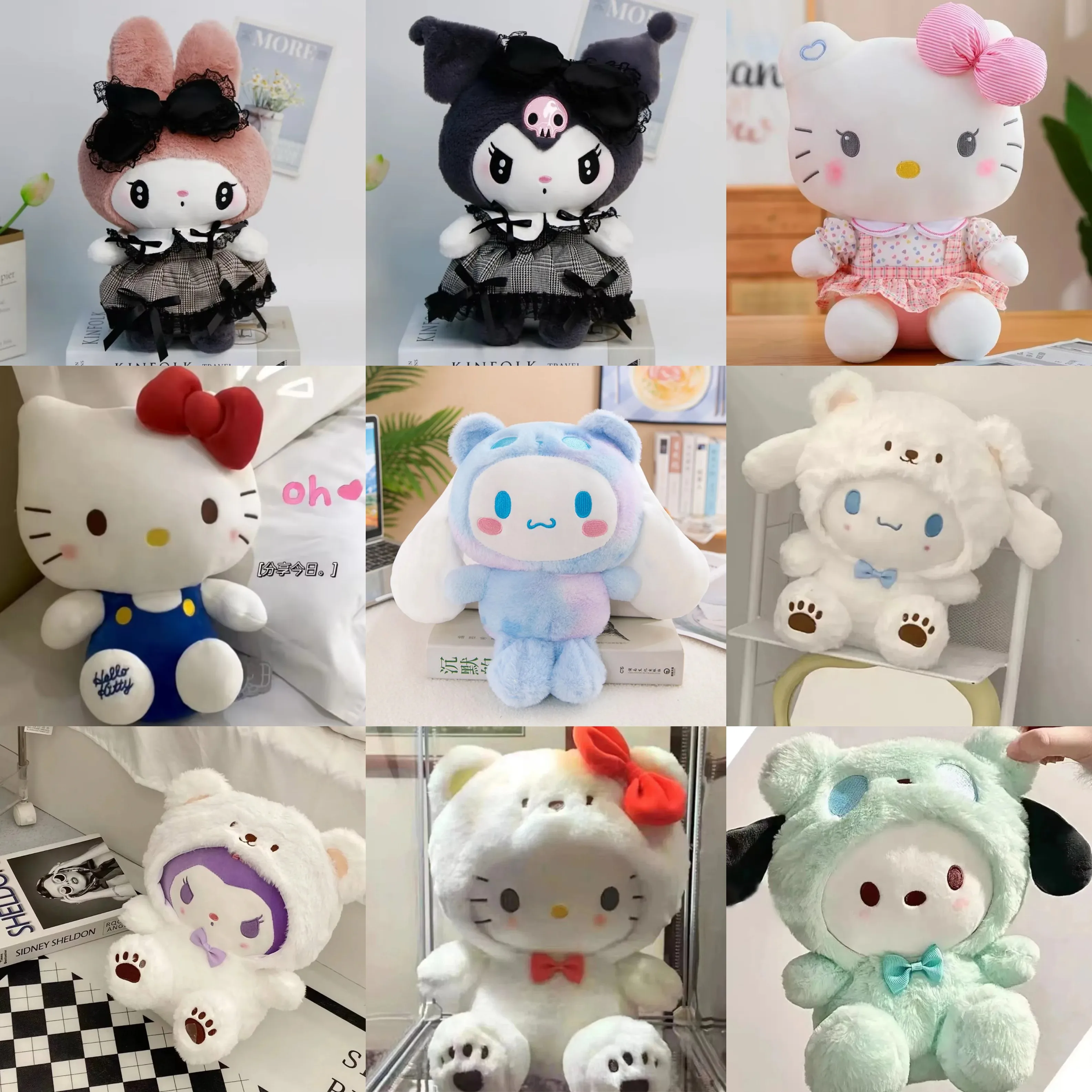 Sanrio Plüsch Kawaii Sanrio Kuromi My Melody Cinnamoroll Plüschtiere Puppe Kissen Anime Cartoon Kinder Geschenke Raumdekoration Puppen.
