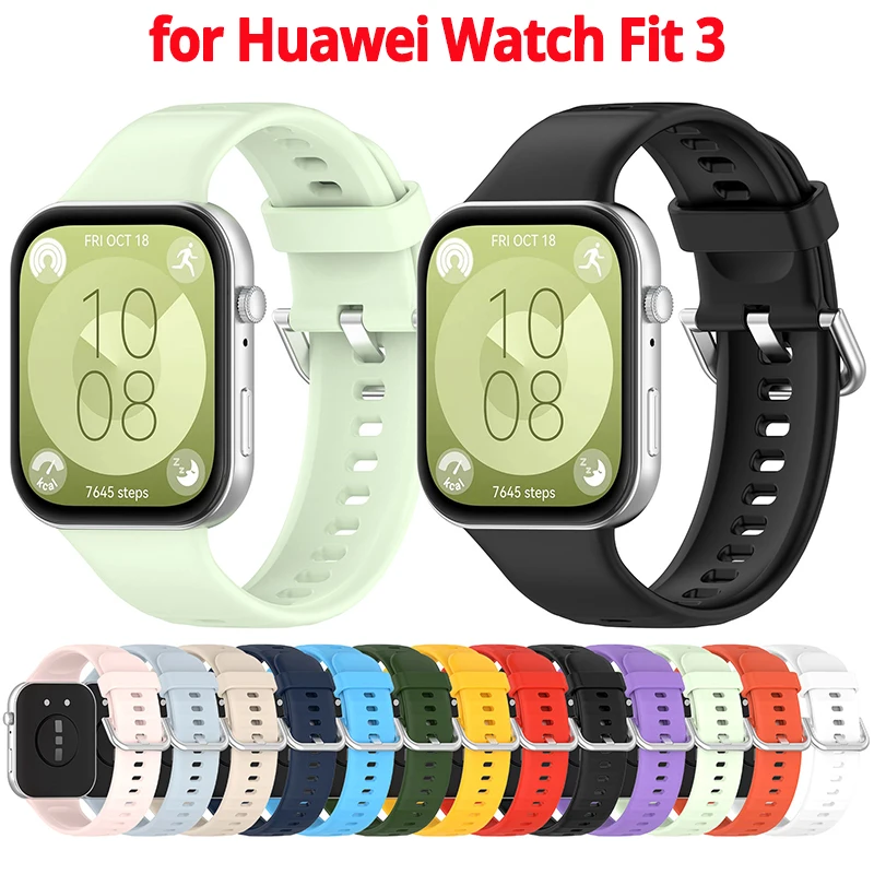 35PCS Strap for Huawei Watch Fit 3 Bracelet Soft Silicone Watchband for Huawei Fit 3 Smartwatch Band Wristband Belt Accessories