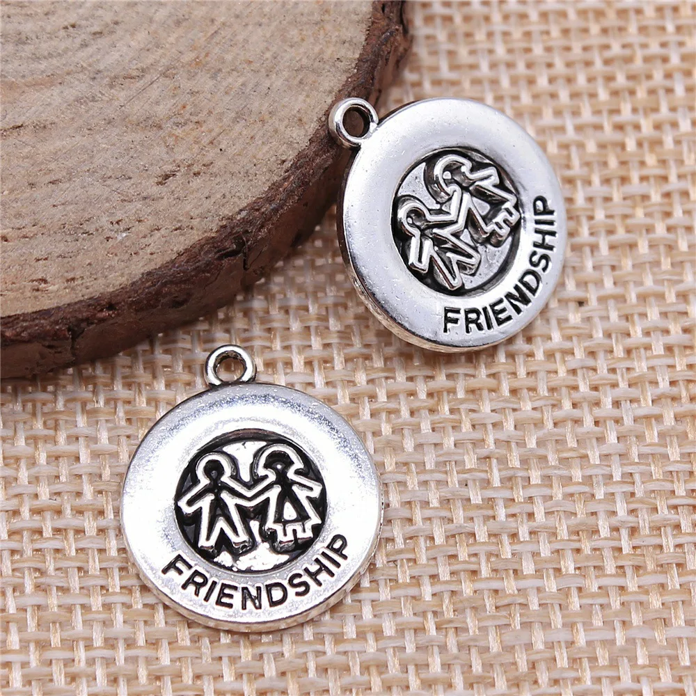 10pcs 19x16mm Antique Silver Color Holding Hands Friendship Charms Pendant Alloy DIY Jewelry Findings