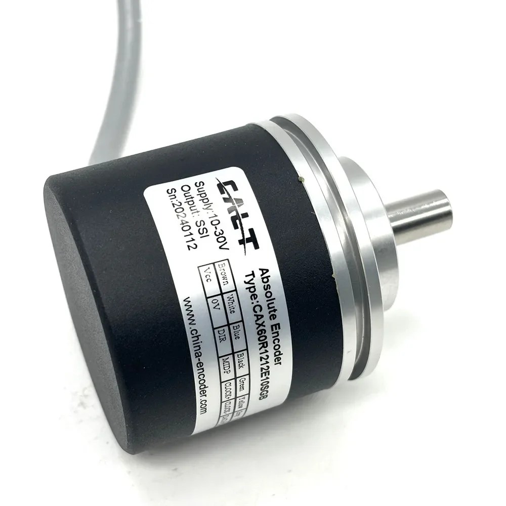 60mm multi-turn absolute rotary encoder 12bits 12turns SSI out put 10-30Vdc CAX60R1212E10SGB 10mm solid shaft