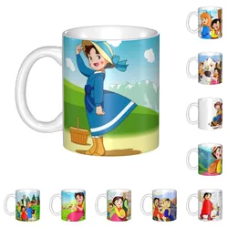Alps Mountain Girl Happy Heidi Coffee Mug DIY Custom Ceramic Mug Creative Present Outdoor Work Camping Cups And Mugs