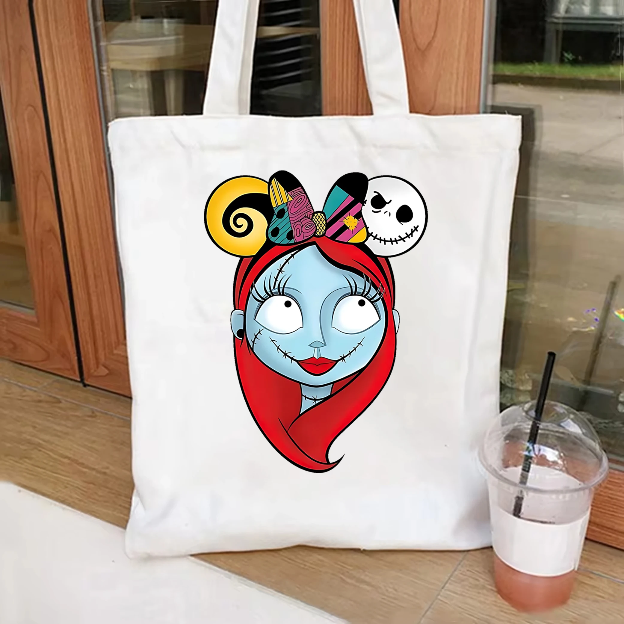 Disney The Nightmare Before Christmas tote bag Jack Sally Print Women Fashion Shoulder Bag Jack Skellington Halloween tote bag