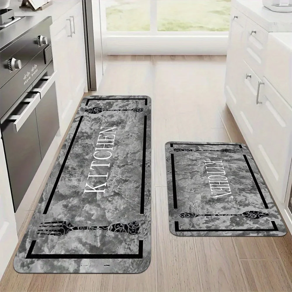 VIKAMA vintage wood grain kitchen mat non slip anti stain easy cleaning carpet porch carpet home decoration